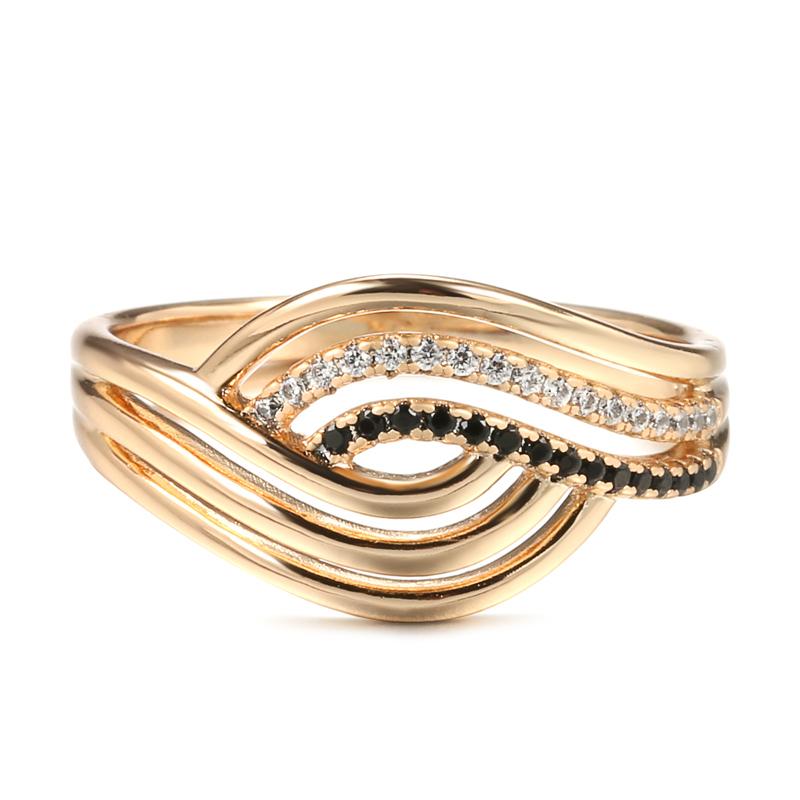 Черное кольцо с натуральным цирконом для женщин, модная геометрия, цвет розового золота, винтажное кольцо с кристаллом, подарок, повседневные изысканные украшения