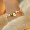 Women Irregular Imitation Pearl Bracelets Gold Charms Bracelets Suitable For Holiday Occasions Lucky Beads Bracelets Chic Fashion