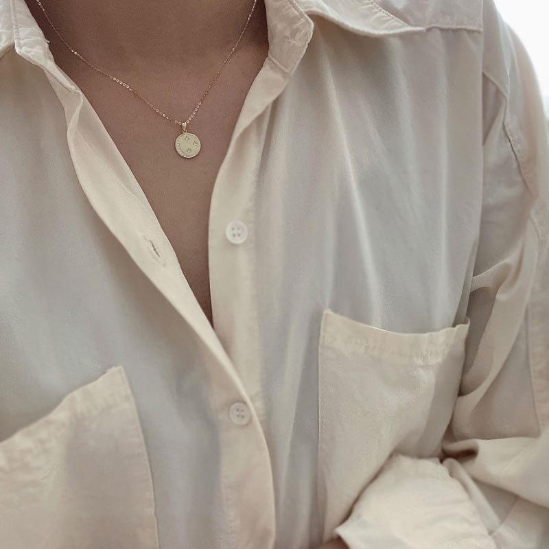 Ожерелье Подвеска Солнце Луна Звезда Круглый фирменный стиль Улыбающийся маленький бриллиант Сияющий темперамент Подвеска женский стиль