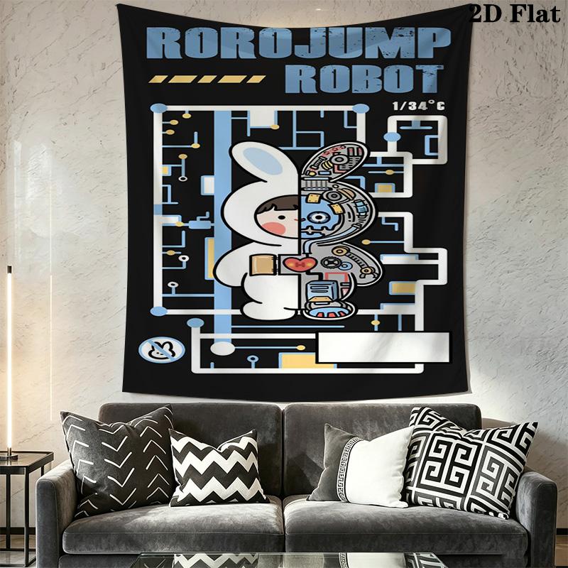 Roro Jump Robot Pattern Home Decor Tapestry, Wall Hanging, Decorative RV Wall Cloth.MGT0918593