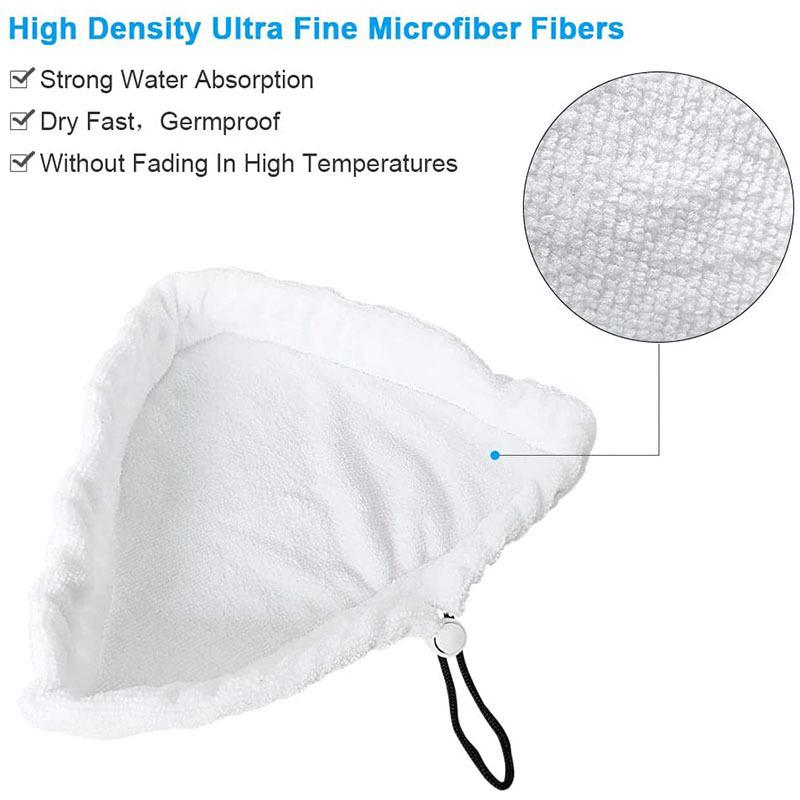 3PCS Microfibre Cloth Cleaning Pad with Rope For Steam Floor Mop Super Absorbent Washable Reusable Steamer Cleaner Accessories