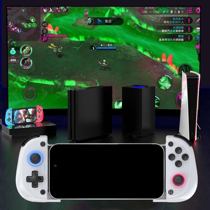 Растягивающийся беспроводной геймпад с поддержкой зарядки Hall Effect Joystick Bluetooth-совместимый геймпад для телефона с охлаждающим вентилятором