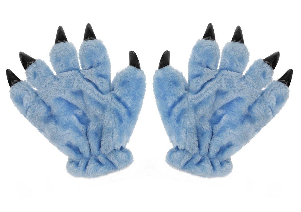AfinderJP Halloween Gloves, Dinosaur Hand Gloves with Paws and Claws, Cute Fluffy Costume, One Size Fits All, Perfect for Events, Parties, Christmas,