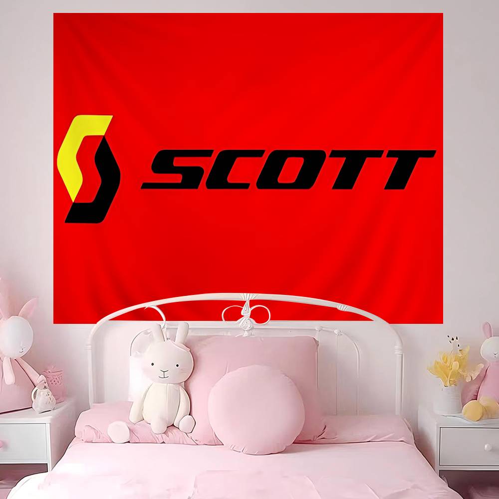 SScott Bike logo Tapestry Art Printing Art Science Fiction Room Home Decor Wall Art Decor