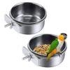 Parrot Stainless Steel Bird Feeder: Food & Water Bowl Cup Trough