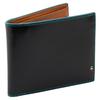 Кошелек Golbe из итальянской кожи с цветными краями и персонализированным именем мужской (черный)