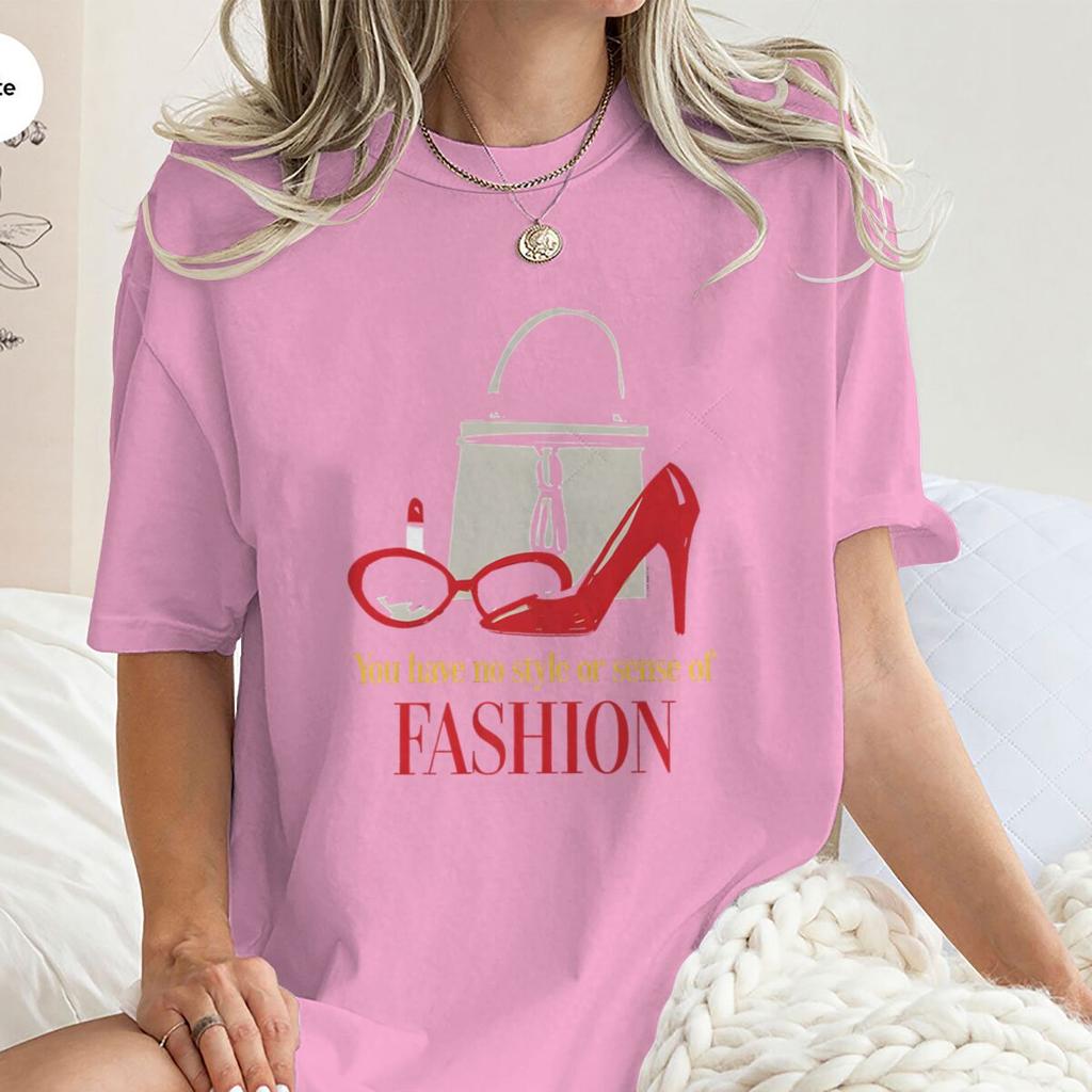 American Style Retro Movie Print T Shirt Women Y2K Basic T Shirts 100 Cotton Crew Neck Hip Hop Tee Shirt