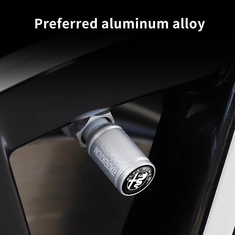 Car Stickers For Alfa Romeo 4PCS Car Wheel Tire Valve Caps Tyre Rim Stem Dustproof Covers For Alfa Romeo 159 Giulietta Giulia 14