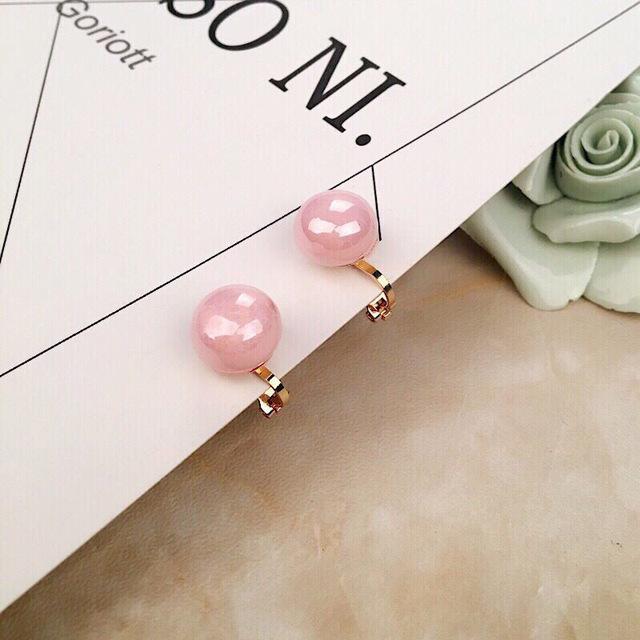 Корейский стиль, имитация жемчуга, форма бусин таро, клипса на серьгу для женщин, мода, милые серьги без проколов, оптовая продажа с фабрики