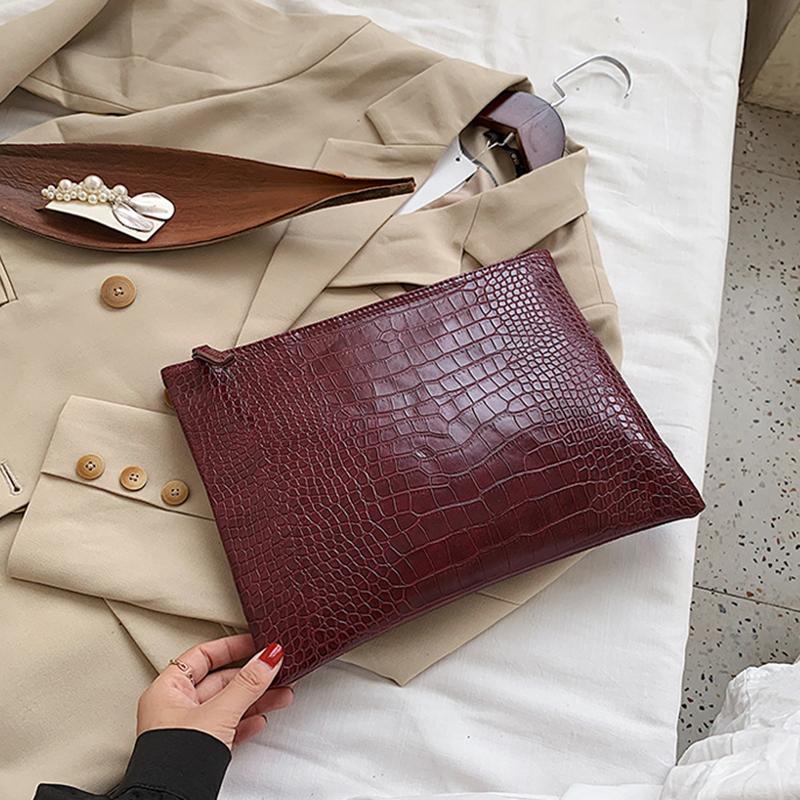 Yogodlns Crocodile Pattern Clutch PU Leather Handbag Fashion Envelope Bag Luxury Phone Coin Purse Party Dinner Bag Ladies Pouch