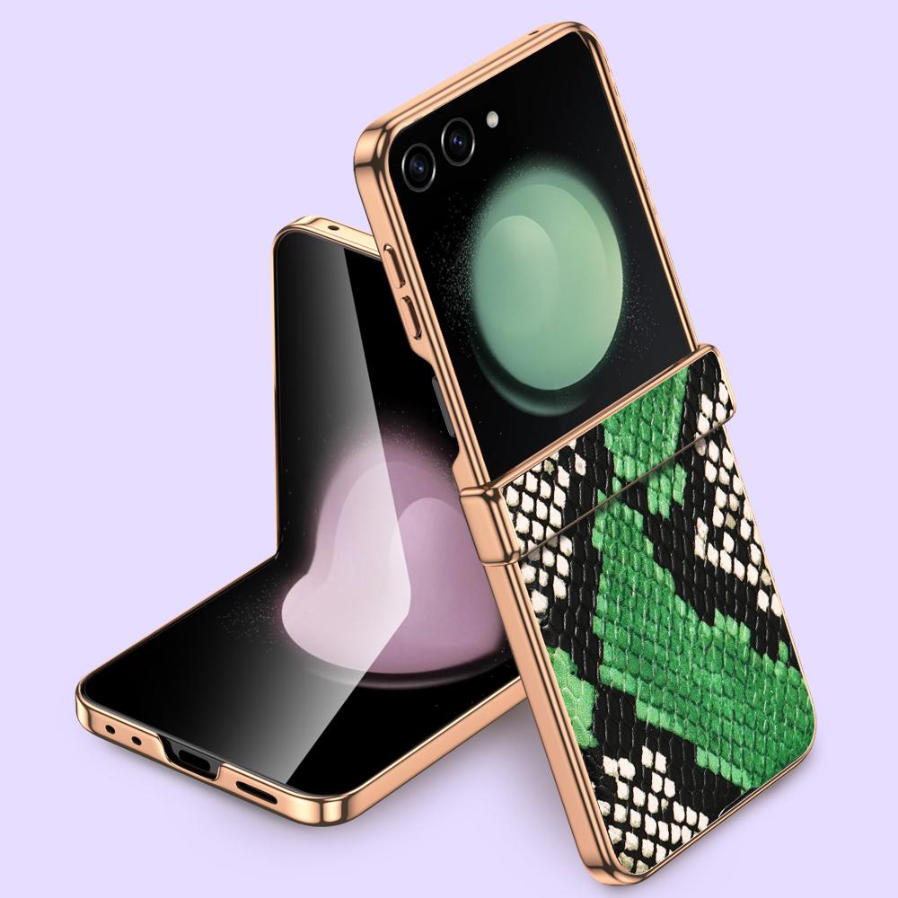 Ультратонкий чехол из натуральной кожи с полной защитой для Samsung Galaxy Z Flip 7 FE 6 5 Flip7, бампер на шарнир, противоударный чехол