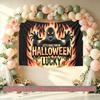 Halloween Spooky Home Ghost Banner, Multicolor Polyester Backdrop for Wall Hanging Decor