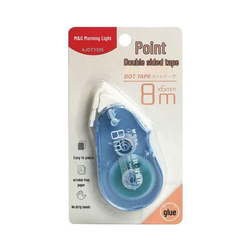 Утро. Диспенсер для клейкой ленты Light Dot Glue - Компактная 8-метровая двусторонняя клейкая лента для студентов, AJD73305, 6 мм
