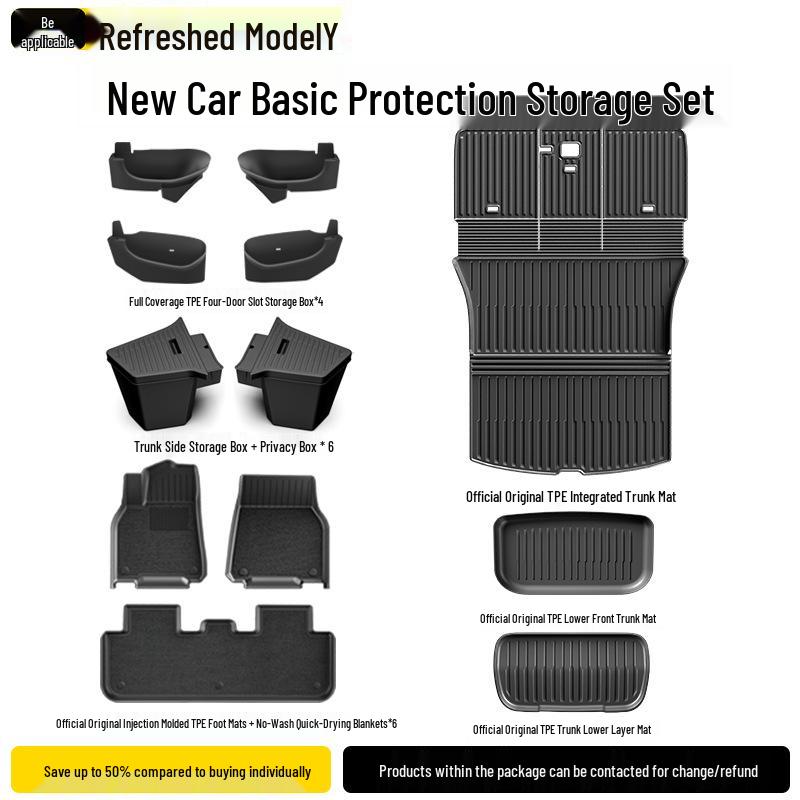 Tesla Model 3/Y Refreshed Door Slot Full Coverage Storage Box & Mat Accessories