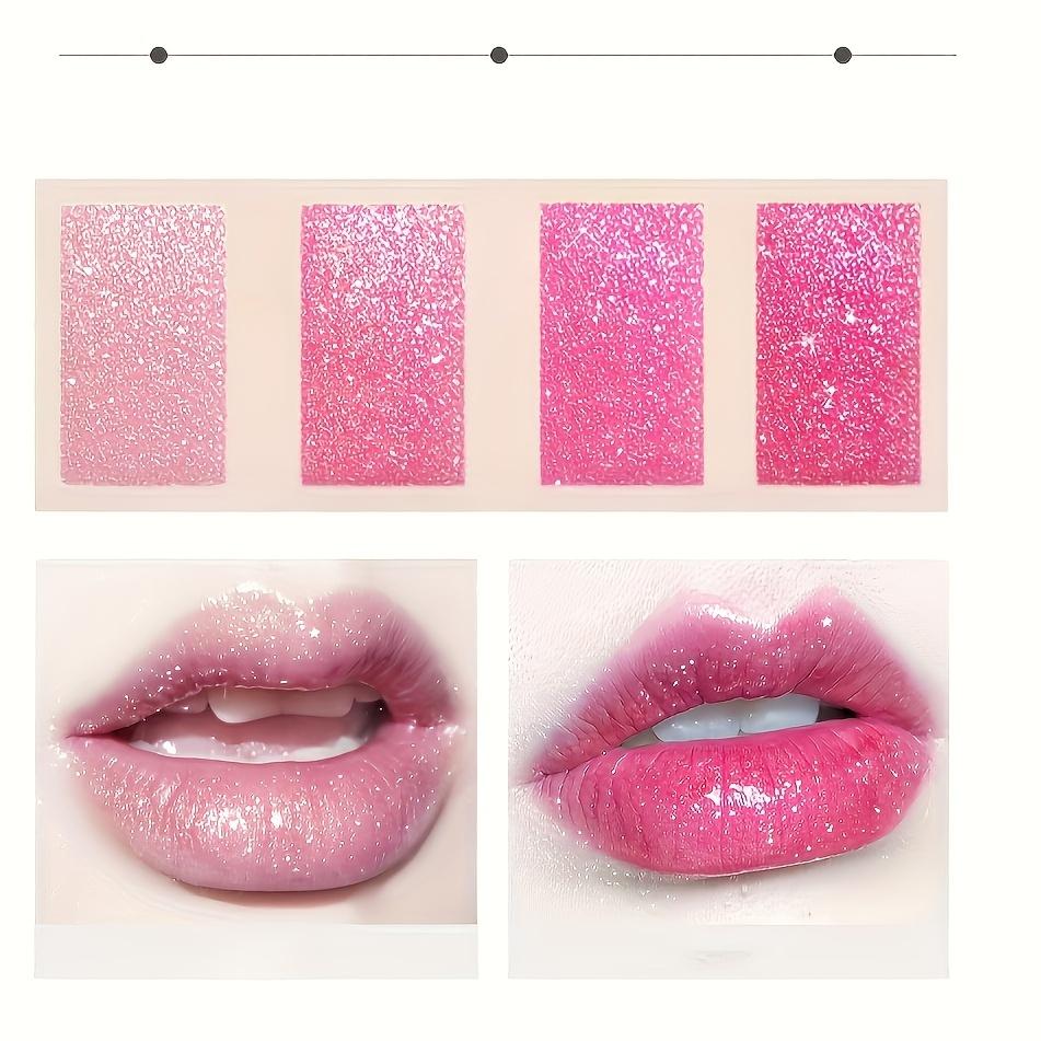 Glitter Rose Pink Lipstick Color Changing Lipstick Soft Natural Gloss with Velvet Finish Waterproof Long-Lasting Diamond Lip Gloss