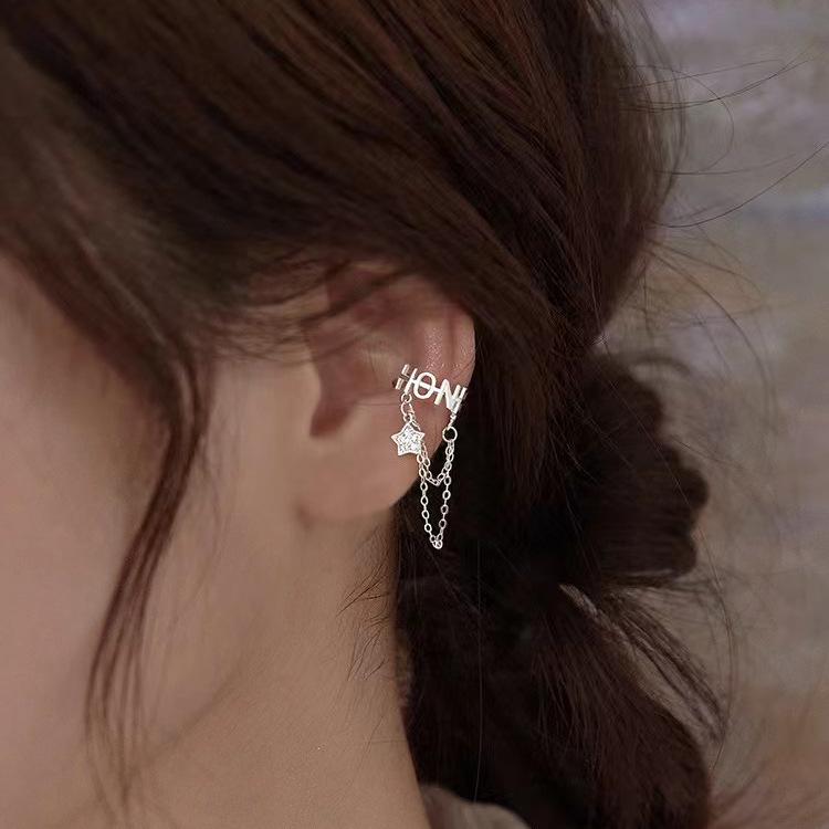 Трендовые осенние серьги-клипсы со звездой и кисточками – Стильные серьги без прокола