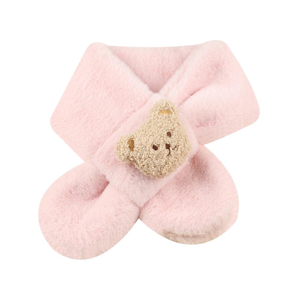 Plush Neck Warmer Warm Plush Scarf Fashion Children Cross Neckerchief  Outdoor