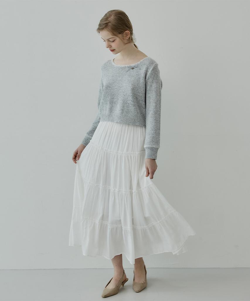 Hypernet Four-Hole Stitching Long Skirt