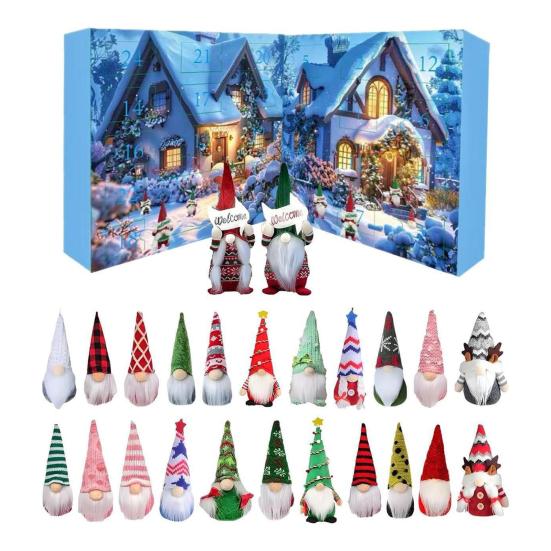 Календарь ожидания Рождества «Гномы 2025» 24 дня Календарь обратного отсчета до Рождества с 24 коллекционными фигурками Гномские украшения для праздничного декора