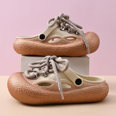 Модные летние сандалии на платформе больших размеров для женщин и мужчин, домашняя, уличная, садовая обувь, стиль на шнуровке, серебристые, золотистые, сабо, парные пляжные шлепанцы