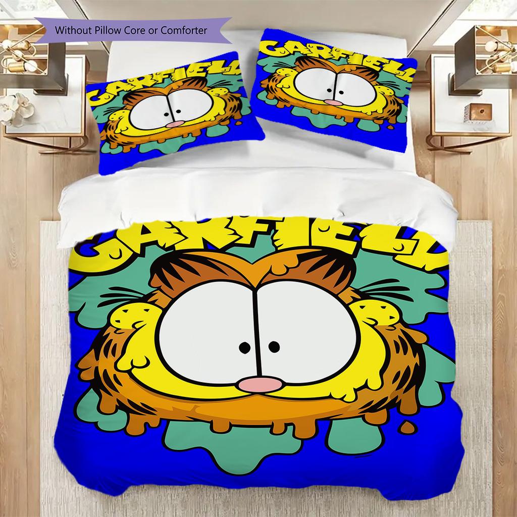 Garfield Cat Blue Background Bedding 1 Duvet Cover 2 Pillowcase Without Core Duvet Cover And Pillowcase Christmas Birthday Gift Bedding Set