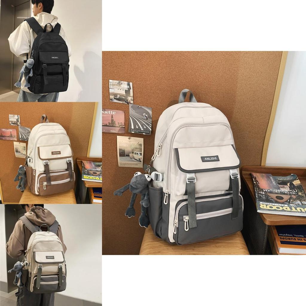 Modern Casual Backpack With Bold Letter Pattern And Padded Shoulder Straps For School Use