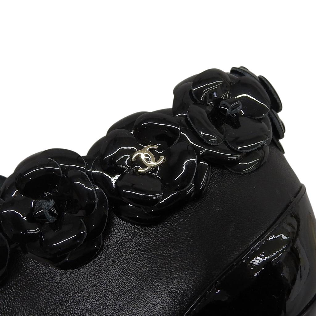 Great CHANEL Ankle boots black leather Women 38.5 G31795 Used