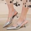 Fashion 2024 New Women's Slingbacks Shoes Fashion Pointed Toe Thin Heel Strap Sandals Woman Sexy Party Pumps Plus Size 42 High Heels
