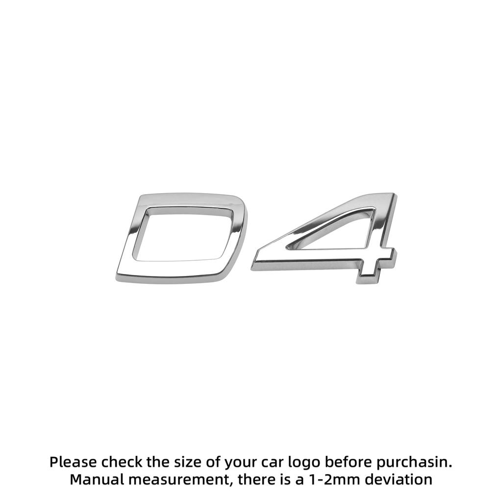 3D ABS Letters Decals for For Volvo D2 D3 D4 D5 D6 D7 D8  Car Rear Trunk Tailgate Side Fender Badge Emblem Sticker Decoration