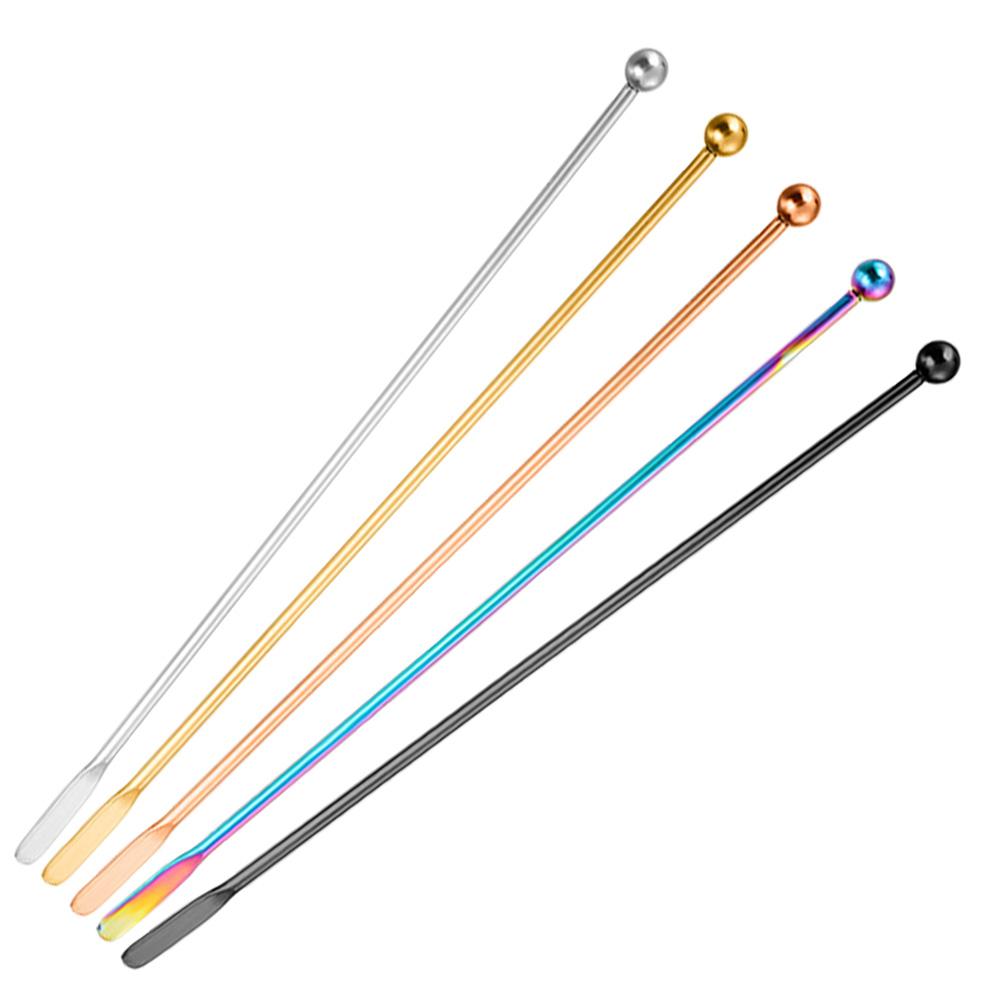 5Pcs Metal Cocktail Stirrers Made of High-Quality 304 Stainless Steel Suitable for Coffee And Beverage Mixing Ideal for Home