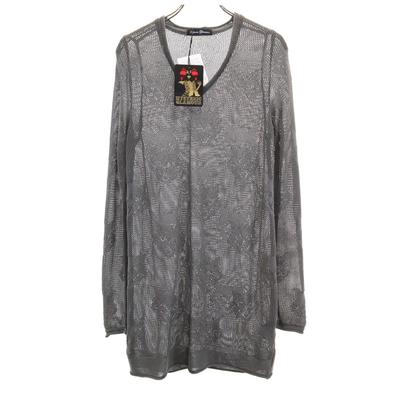 Неиспользованный HYSTERIC GLAMOUR сделано в Японии Туника с длинным рукавом из сетчатого трикотажа с кошкой Женская Б/У