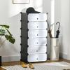 Modular Shoe Cabinet Shoe Rack Storage Unit with 6 Rectangular Cubes Stackable in