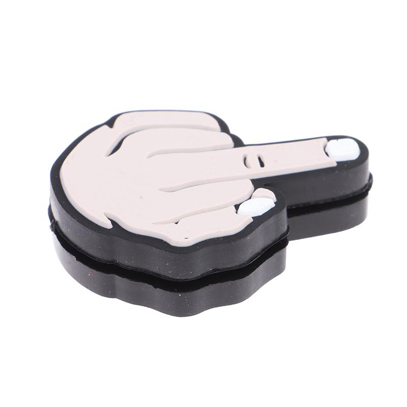 Middle Finger Tennis Racket Vibration Dampener Shock Absorbing Soft Silicon Racket Damper