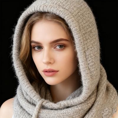 Зимняя балаклава, шапка-шарф для женщин, вязаные шапки с капюшоном, уличная теплая шапка-бини, теплая шапка для катания на лыжах, уличная защита ушей