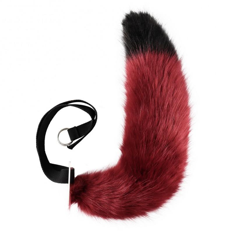 Adjustable Furry Fox Tail Cosplay Prop Anime Conventions Adult Costume Accessory Orange White Brown Gray Black