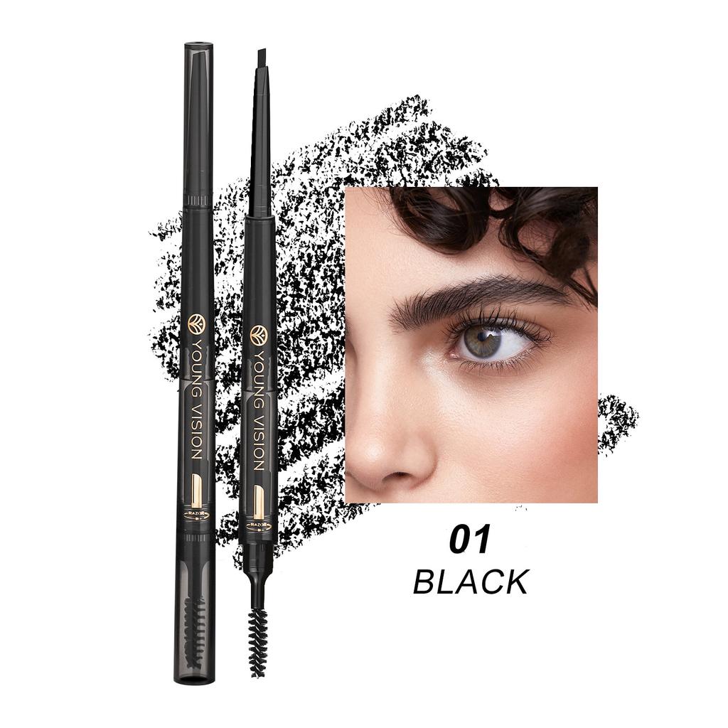 Mist Three-in-one Eyebrow Pencil Waterproof Not Easy To Smudge Eyebrow Brush Eyebrow Pencil Thin and Soft Refill