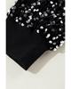 Azura Exchange Черная укороченная блузка с длинными рукавами и круглым вырезом, расшитая пайетками