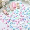 400 шт. разноцветных акриловых цветов из цветной смолы с пятью лепестками для нейл-арта, декоративный материал