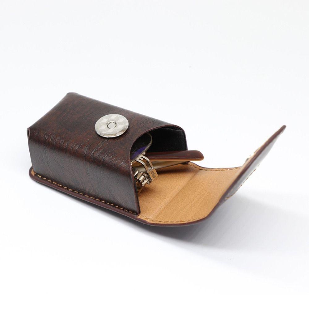 Leather Fold Glasses Case Waistpack Glasses Box Wearable Belt Glasses Case Presbyopic Glasses Case