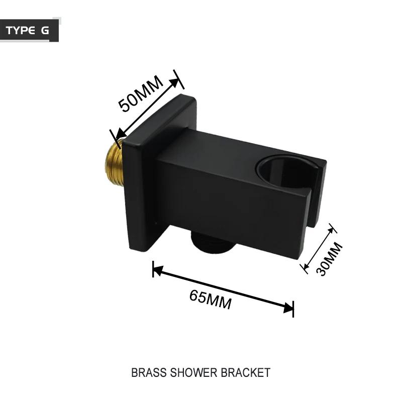 Black Brass Handheld Shower Spray Head Holder Bracket Bathroom Toilet Bidet Hand Sprayer Bracket With/ Without Outlet Connector