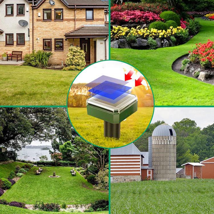 Мощный солнечный ультразвуковой отпугиватель животных для улицы - Отпугиватель мышей и змей для ферм и ранчо