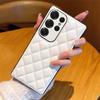 For Samsung Galaxy S25 Ultra Case Rhombus Stitching PU Leather+TPU Shockproof Phone Cover