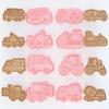 8Pcs/set Engineering Truck Cookie Cutters Plastic 3D Cartoon Pressable Biscuit Mold Cookie Stamp Baking Pastry Bakeware Kitchen