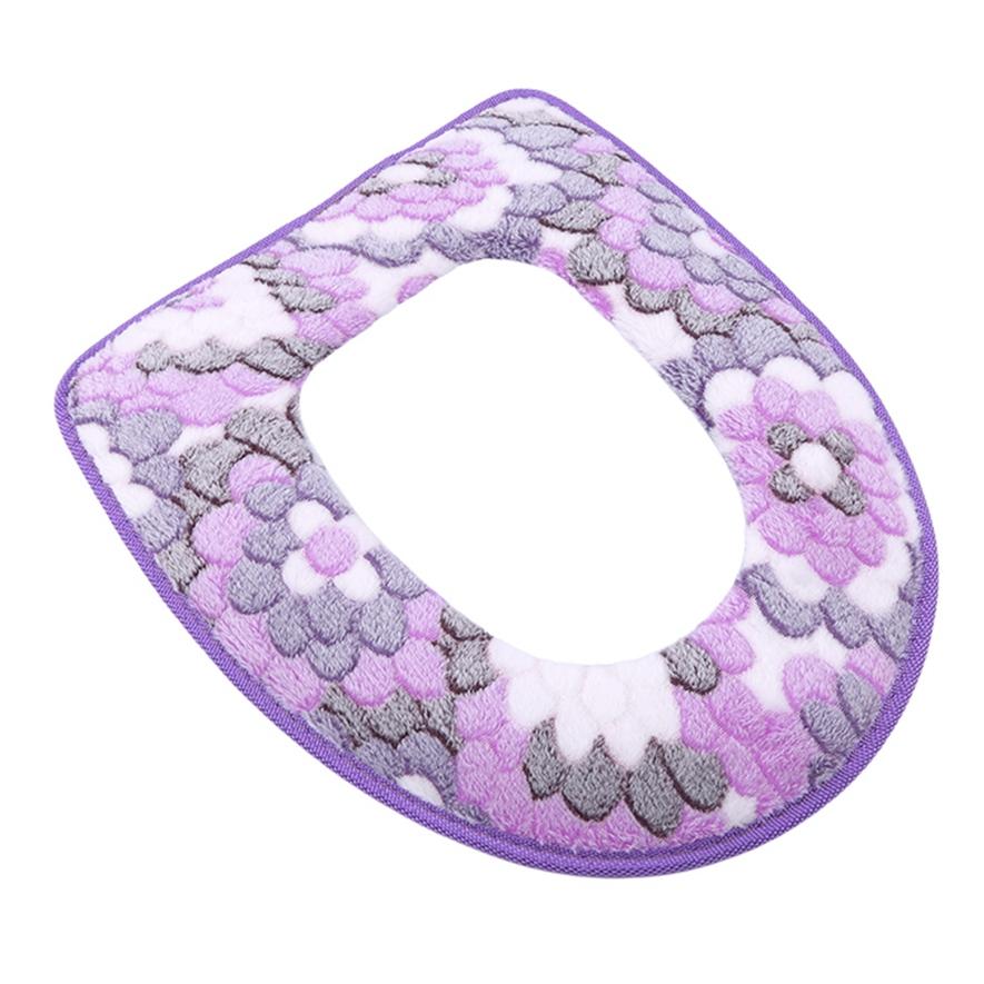 Водонепроницаемая универсальная бархатная подушка для унитаза с большим цветком, коралловая подушка на липучке, бытовое сиденье для унитаза