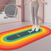 Коврик для прыжков со скакалкой, амортизирующий, звукоизоляционный, напольный коврик, овальный, радужный, танцевальный коврик