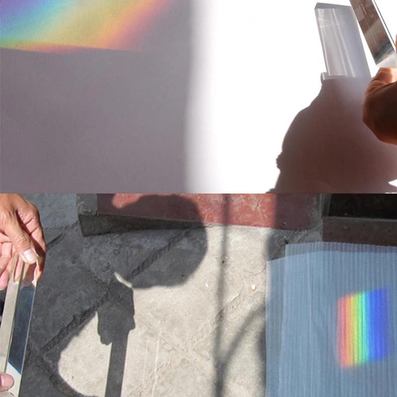 Triangular Prism K9 Optical Prisms Glass Physics Teaching Refracted Light Spectrum Rainbow Children Students Physical Prism