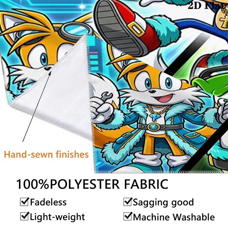 Sonic Hedgehog Wall Tapestry Aesthetic Wall Hanging Printed Fabric Blanket Decorative Tapestries For Bedroom Living Room Home Decor