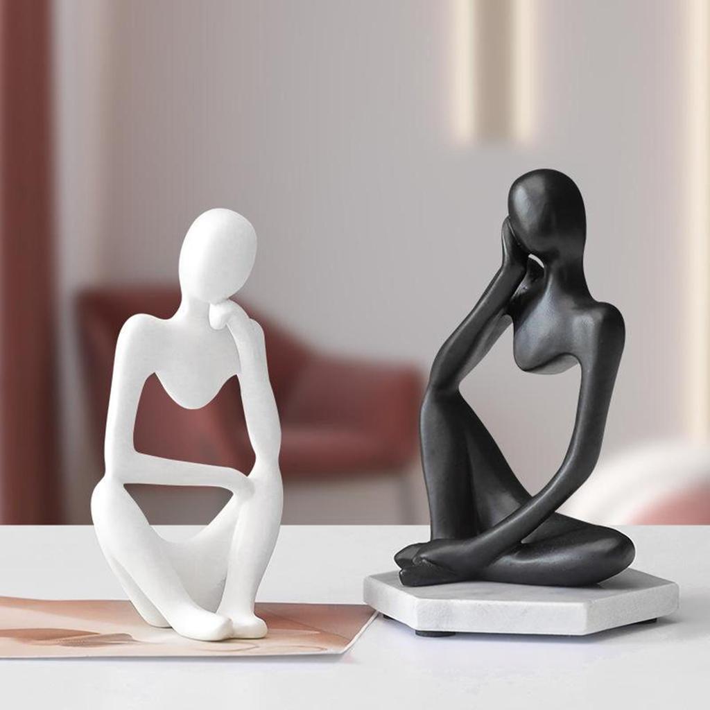 Resin Thinker Sculpture Creative Home Figurine Birthday Gifts Hollow Statues