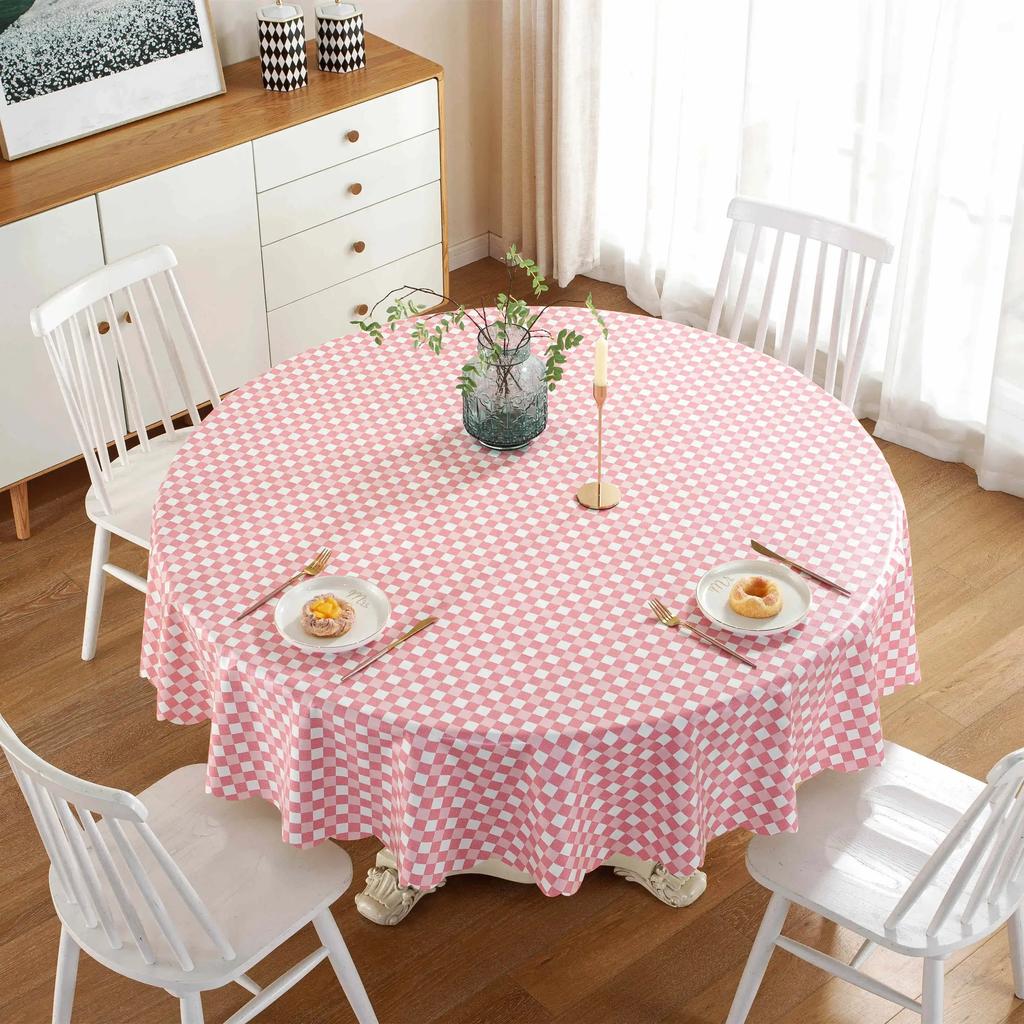 Многоразмерная настольная ткань для горячего тиснения из ПВХ, водонепроницаемая, маслостойкая, не стираемая, круглый коврик для стола, утолщенная бытовая ткань для обеденного стола