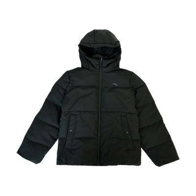 Тренировочная серия Однотонная Водоотталкивающая Теплая Свободная Куртка-пуховик с капюшоном Женская верхняя одежда Базовый черный 162447919-5